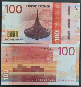 2016 Norway 100 Kroner BANKNOTE CURRENCY UNC- - Picture 1 of 1