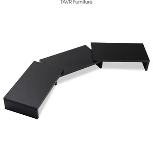 3 Wood Dual Monitor Stand Risers with Length and Angle Adjustable, Black - Picture 1 of 8