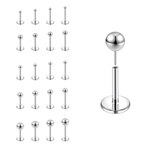 20Pcs Stainless Steel Labret Lip Piercing Push-in Helix Tragus Piercing Jewelry - Picture 1 of 20