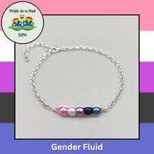Gender Fluid Flag Inspired Pride-in-a-Pod Bracelet, LGBTQ+ Jewellery Gift