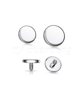 16G 2mm 3mm Disco Plano Acero Quirúrgico Enroscado Internamente Anclaje Dérmico Parte Superior - Imagen 1 de 2