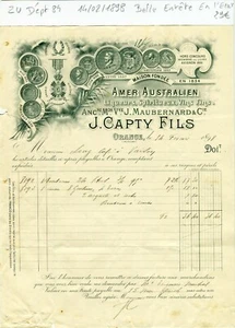Dépt 84 - Orange - Belle Entête d'un Négociant en Vins & Spiritueux  1898 - Picture 1 of 1