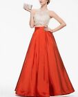 New Women Orange Taffeta Special Occasion Maxi Skirt Long Maxi Xmas Party Skirt