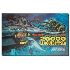 20,000 Leagues Under The Sea (1954)  Movie Artwork Printed on Sheet Metal Sign
