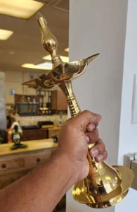 13 Inches panch Brass Diya Lamp Oil kerala samai For Puja usa Seller fast ship  - Picture 1 of 4