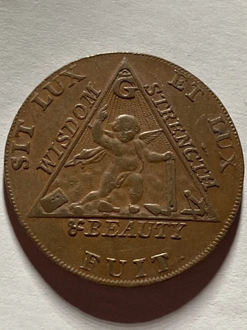 1790 Colonial Times / Great Britain Middlesex Copper 1/2 Penny - Baby Angel Cover