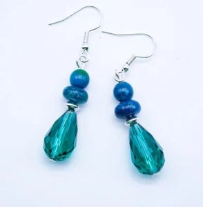 Cynthia Lynn Ohrringe "HEAVEN & EARTH" blau grün Chrysokoll & grüne Kristall - Bild 1 von 1