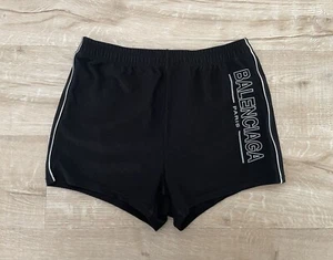 Balenciaga Swim Swimming Trunks Jogging Running Shorts Small S Black Logo Lined - Picture 1 of 16