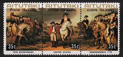 AITUTAKI Scott 125 Stanley Gibbons 183-5 strip of 3 Mint NH (1976) - Image 1 of 2