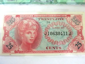 25 CENT MILITARY PAYMENT CERTIFICATE SERIES 641 $1 DOLLAR (HIGH GRADE) - Picture 1 of 4