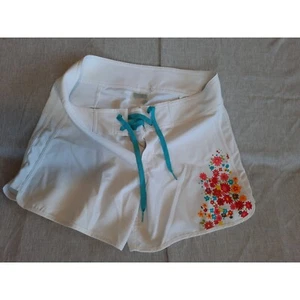 Athleta Women's 4 White/Multicolor Summer Floral Stretchable Swimming Trunks - Picture 1 of 8