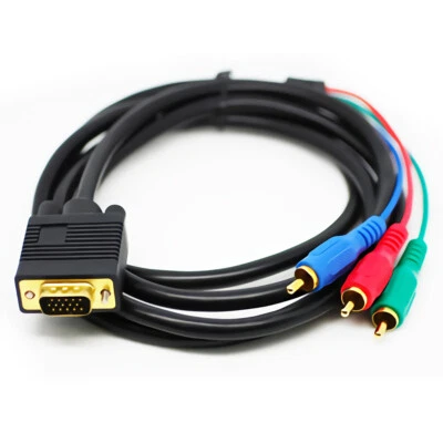 R07 VGA to 3 RGB Cable VGA Plug to 3x Cinch Plug 1.5 m Cable for TV / HDTV - Image 1 of 4