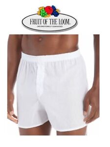 Fruit of the Loom White Boxer Shorts in Famous Brand Packaging 3-Pack