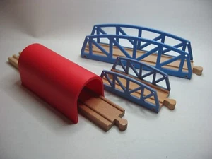 TUNNEL & LOW BRIDGES for Wooden Train / Railway Track Set ( fits Brio Thomas ) - Picture 1 of 4