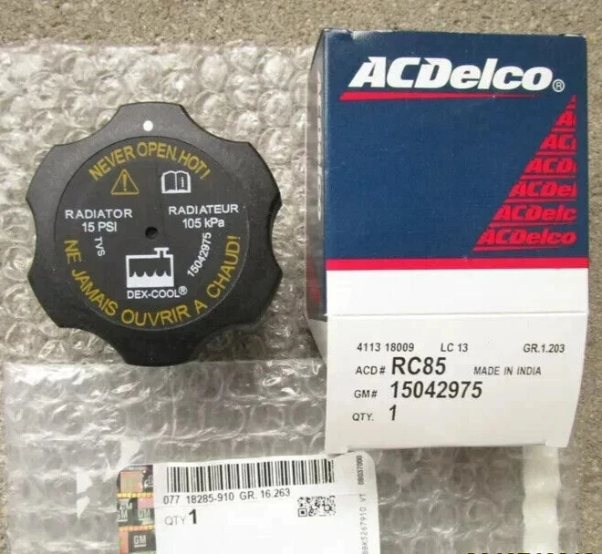 NEW GENUINE GM ACDelco Radiator Cap RC85 15042975 - Image 1 of 1
