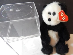 TY Attic Treasures 1993 Checkers Panda Bear Plush Beanie RARE 2nd Edition TAG - Picture 1 of 8