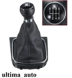 For Vw Golf Mk6 6 Gaiter Boot Gear Shift Knob 6 Speed Stick Cover & Chrome Frame - Foto 1 di 6