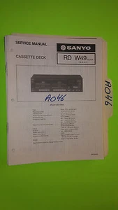 Sanyo rd w49 service manual original repair book stereo tape deck player - Picture 1 of 1