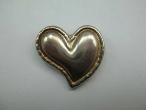 Vintage TAXCO Sterling Silver Puffy Heart Brooch Pin Signed MEXICO 925 480D - Picture 1 of 10