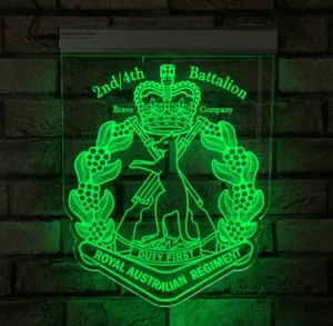 Royal Australian Regiment LED Remote Control Sign,Bar Sign,Soldier,Light,Gift - Picture 1 of 7