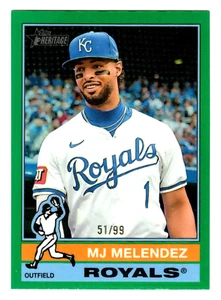 MJ Melendez 2025 Topps Heritage #415 Green Refractor SP 51/99 Kansas City Royals - Imagen 1 de 2