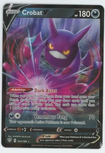 Tarjeta Pokémon Crobat V 104/189 casi nueva holográfica ultra rara oscuridad en llamas 2020 - Imagen 1 de 2
