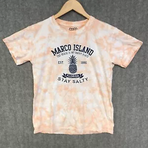 Marco Island Shirt Girls XL Orange Tie Dye Souvenir Vacation Top Short Sleeve - Picture 1 of 10