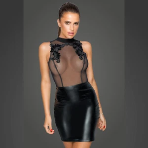 Durchsichtiges Mini Partykleid mit Stickerei - Bild 1 von 7