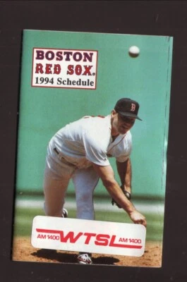 Boston Red Sox Roger Clemens 1994 calendario de bolsillo WTSL Budweiser Foto 1 de 2