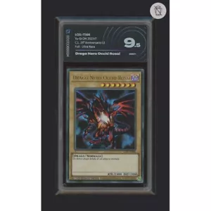 DRAGO NERO OCCHI ROSSI DI YU-GI-OH CARTA GRADATA 9.5 IN CASE RIGIDO AI GRADING + - Foto 1 di 3