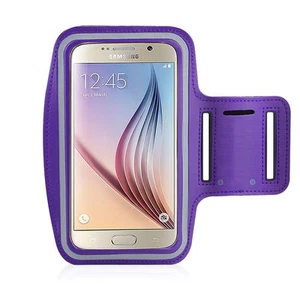 Running High Quality Adjustable Neoprene Armband Tie Samsung Galaxy S6 Purple - Picture 1 of 4