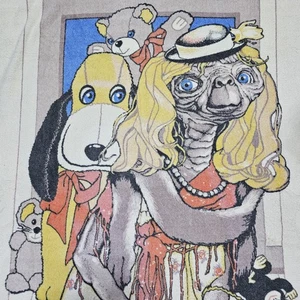 Vtg 80s ET The Extra Terrestrial Towel Large Bath Beach 36x61 Wall Decoration - Picture 1 of 8