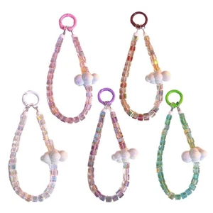 Exquisites Beaded Phone Chain Style Crystal Phone Charm Cloud Pattern Charm Gift - Photo 1 sur 11