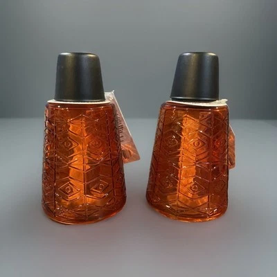 Tiki brand Glass Table Torch- Set Of 2 - Red Orange - Tiki Molded Table Torch - Image 1 of 4