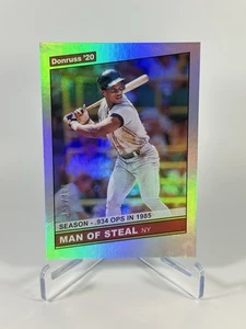 2020 Panini Donruss #219 Rickey Henderson Holo Foil Stat Line /400 - Picture 1 of 2