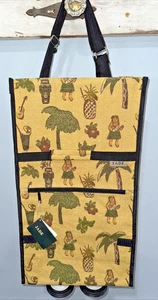 NEW Jade Rolling Tote Foldable Shopping Bag Wheels Luggage Hawaiian Hula Girls - Picture 1 of 7