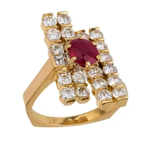 Anillo Fred Paris Diamante Rubí Oro Amarillo 18k - Imagen 1 de 6