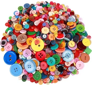 2000 Pcs Assorted Resin Buttons, Round Craft Buttons for Sewing DIY Crafts - Picture 1 of 8