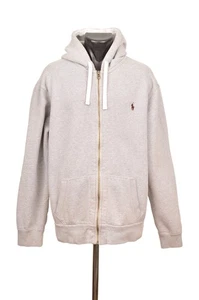 Polo Ralph Lauren Cremallera Completa Gris Grueso Sudadera con Capucha Marrón Poni Talla XXL - Imagen 1 de 7