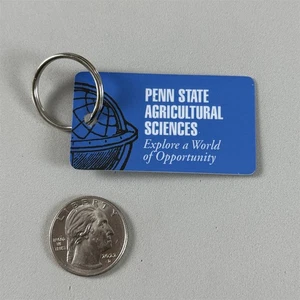 Penn State Agricultural Sciences Blue Fob Tag Keychain Key Ring #55730 - Picture 1 of 2