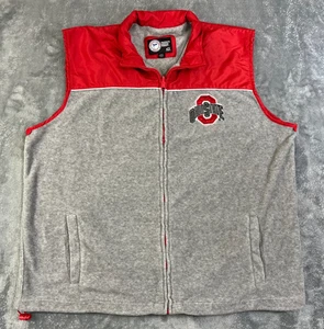 Ohio State Buckeyes Vest Men's XL Full Zip Fleece Pockets Gray Red GIII - Picture 1 of 7