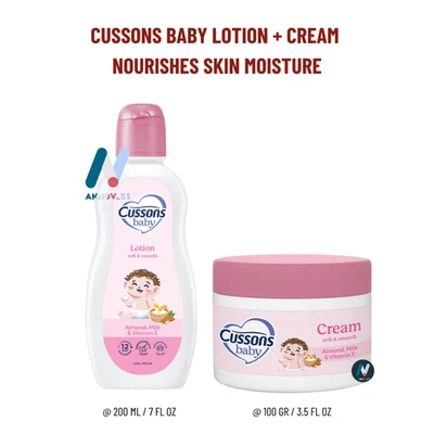 LOCIÓN BEBÉ CUSSONS + Crema Suave Suave Suave Natural Nutre la Humedad de la Piel Foto 1 de 4