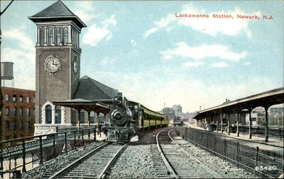 Newark New Jersey Lackawanna Station Depot RR Train c1900-20s Vintage Postcard - Image 1 of 2