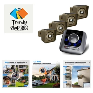 Solar Driveway Alarm Wireless Outside 1/2 Mile Long Range, 3 Sensitivity & We... - Picture 1 of 10