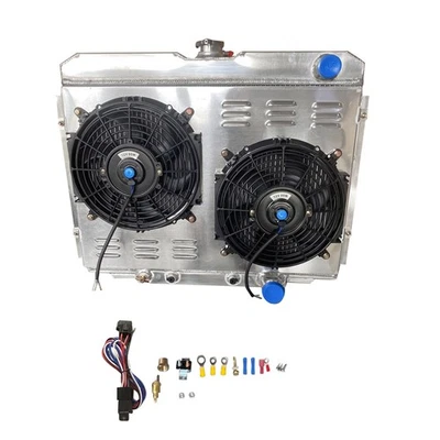 24" W 3 Row Radiator& Fan Shroud CC338 For 1967-1970 Ford Mustang/Mercury Cougar - Imagem 1 de 4