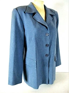 Liza B womens Sz 9/10 L/S blue 3 BUTTON 2 faux pockets jacket (C3)pm - Picture 1 of 8