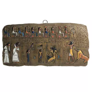 Altägyptisches Gericht, Gott Anubis Urteil - 100% Handarbeit Bronze Blatt - Bild 1 von 1