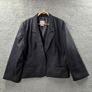Vintage Skirtmaster Womens Blazer Jacket Size 18 Black Long Sleeve Collared - Picture 1 of 13