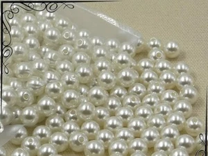 3 MM REINWEISS ACRYL PERLEN PERLEN HOCHZEITSKOSTÜME HANDWERK SCHMUCK  - Bild 1 von 2