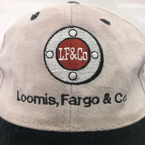 LOOMIS FARGO & CO BORDADO LOGO PARA HOMBRE MARRÓN ALA ANCHA AJUS CORREA GORRA SOMBRERO - Imagen 1 de 8